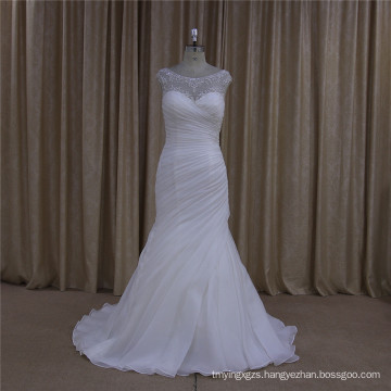 Beaded Applique Stain Wedding Dress